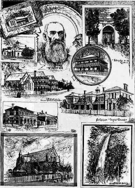 Sketches in and around Armidale, including the courthouse – on left, 2nd from top. Illustrated Sydney News, Sat 4 Jun 1892, p. 5. Reproduction: Peter de Waal Sketches in and around Armidale, including the courthouse – on left, 2nd from top. Illustrated Sydney News, Sat 4 Jun 1892, p. 5. Reproduction: Peter de Waal
