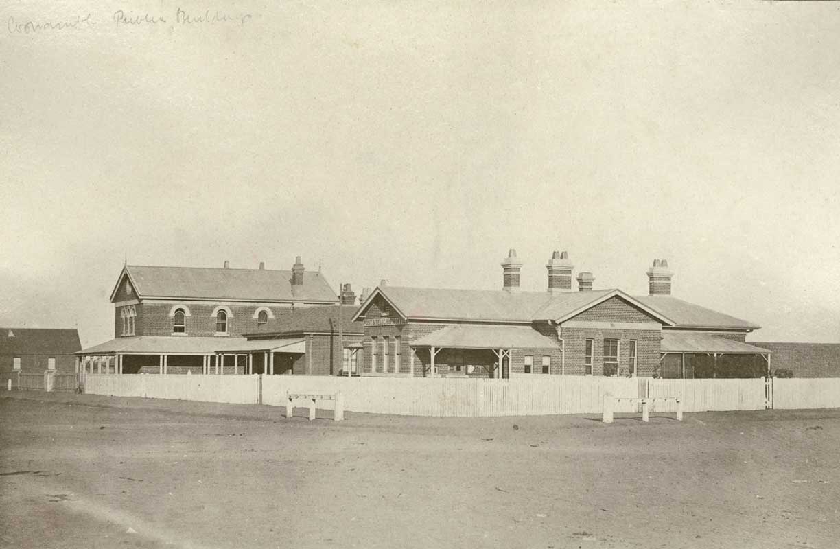Coonamble public buildings including courthouse, built 1881. Photo ID: SRNSW 4346_ a020_a020000324.jpg 