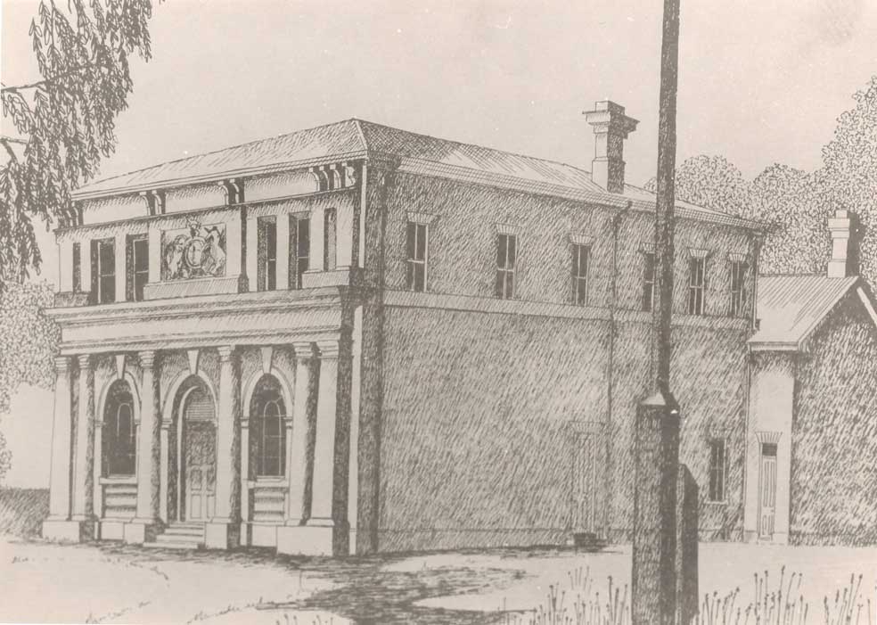 Balranald courthouse sketch, opened 2 Apr 1886. Photo: courtesy Russell Bodinnar, Balranald Balranald courthouse sketch, opened 2 Apr 1886. Photo: courtesy Russell Bodinnar, Balranald