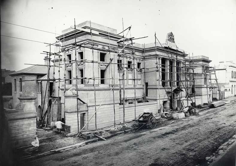 Newtown courthouse under construction during 1880s. Photo ID: SRNSW 4481_a026_000509.jpg