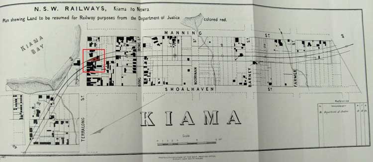 Railway line in relation to the proposed new Kiama courthouse. ML: Q352.77099/4 Court-house, Kiama: correspondence respecting, 13 Oct 1890-18 Jul 1892, pp. 85-90. Reproduction: Peter de Waal Railway line in relation to the proposed new Kiama courthouse. ML: Q352.77099/4 Court-house, Kiama: correspondence respecting, 13 Oct 1890-18 Jul 1892, pp. 85-90. Reproduction: Peter de Waal