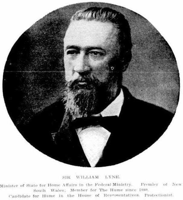 Sir William John Lyne. Image: Australian Town and Country Journal, Sat 9 Mar 1901, p. 36. Reproduction: Peter de Waal