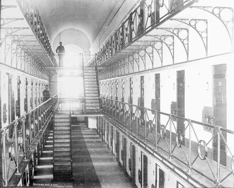 Goulburn gaol, B wing, n.d. SRNSW NRS4481, Government Printing Office Glass Negatives, photo 1938