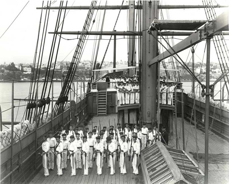 Boys on Sobraon’s deck. Photo ID: SRNSW 4481_a026_000004.jpg Boys on Sobraon’s deck. Photo ID: SRNSW 4481_a026_000004.jpg