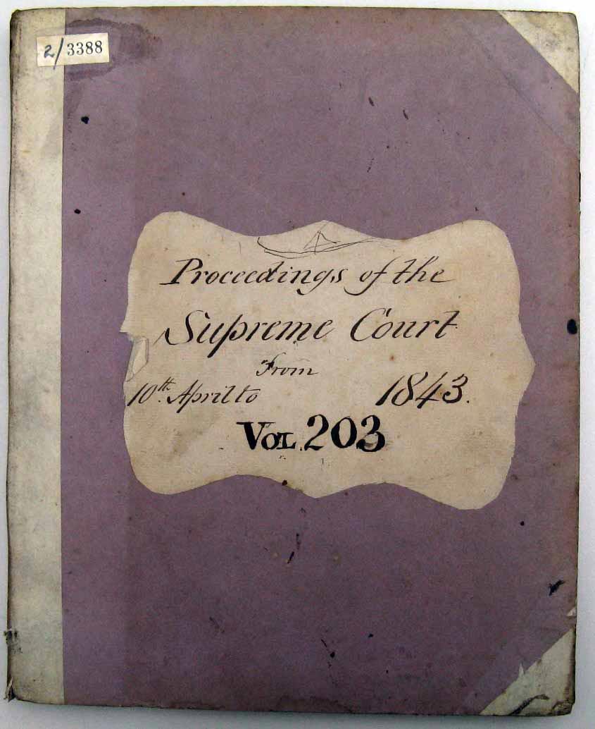Chief Justice Sir James Dowling’s 1843 notebook. Photo: Peter de Waal Chief Justice Sir James Dowling’s 1843 notebook. Photo: Peter de Waal