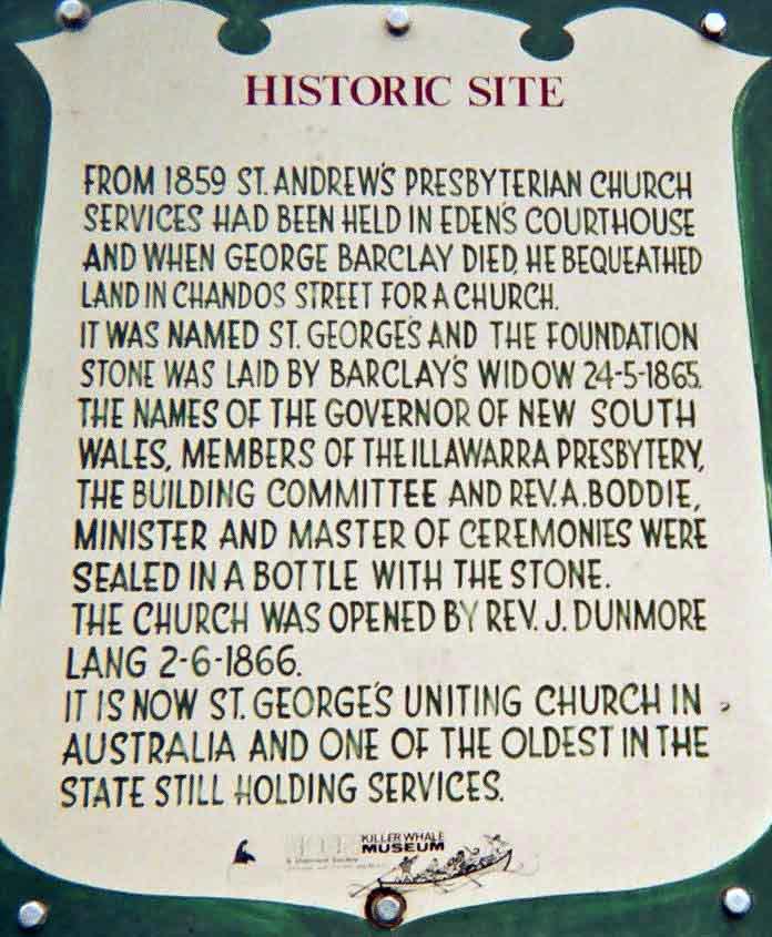 St George Uniting Church’s, notice board, Eden NSW. Photo: Peter de Waal