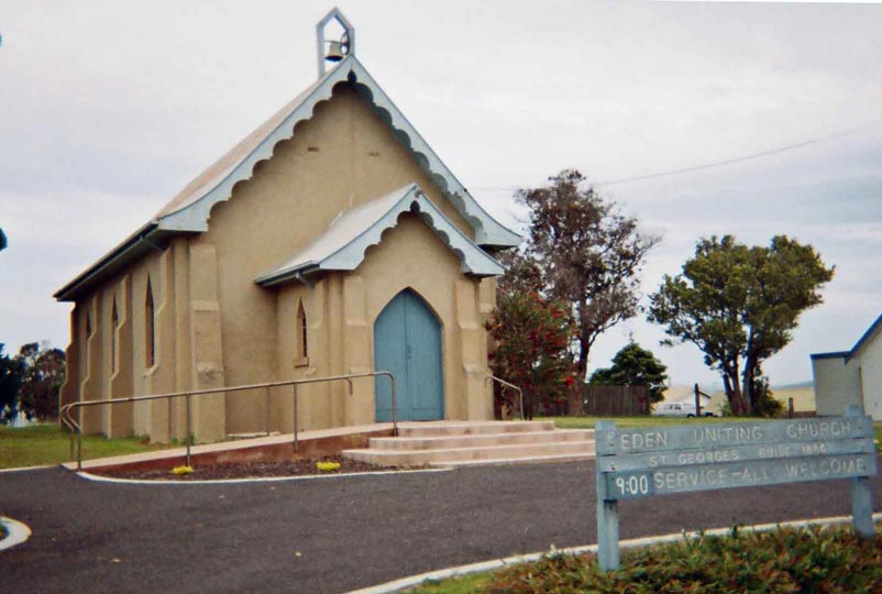 St George Uniting Church, (formerly St George’s Pres- byterian church), Eden NSW. Photo: Peter de Waal