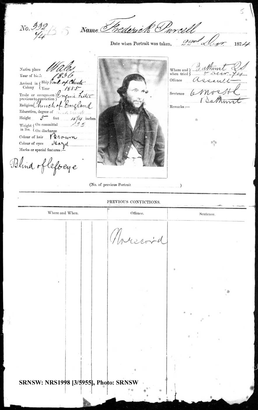 SRNSW: NRS2138, [3/14031], Darlinghurst Gaol photographic description book, Nov 1873-Dec 1874, No. 1017, p. 150, R5098.