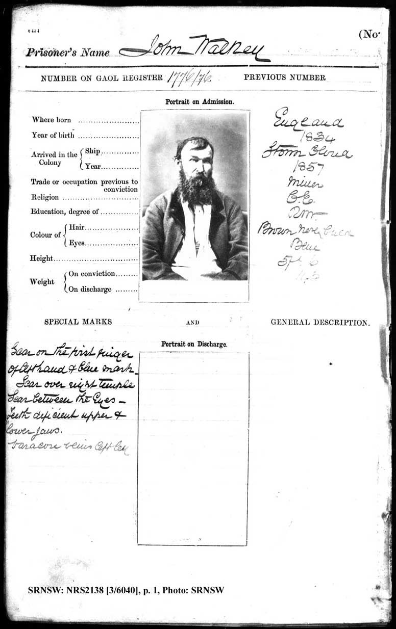 SRNSW: NRS2138, [3/6040], Darlinghurst Gaol photographic description book, 1874-1876, No. 1442, p. 284, R5098. p.1.