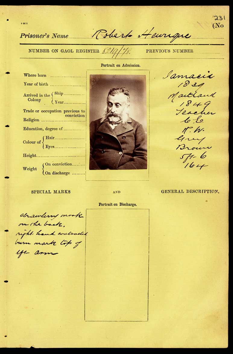 SRNSW: NRS2138, [3/6042], Darlinghurst Gaol photographic description book, 5 Jul 1877-9 May 1879, No. 1974, p. 231, R5099. p.1.
