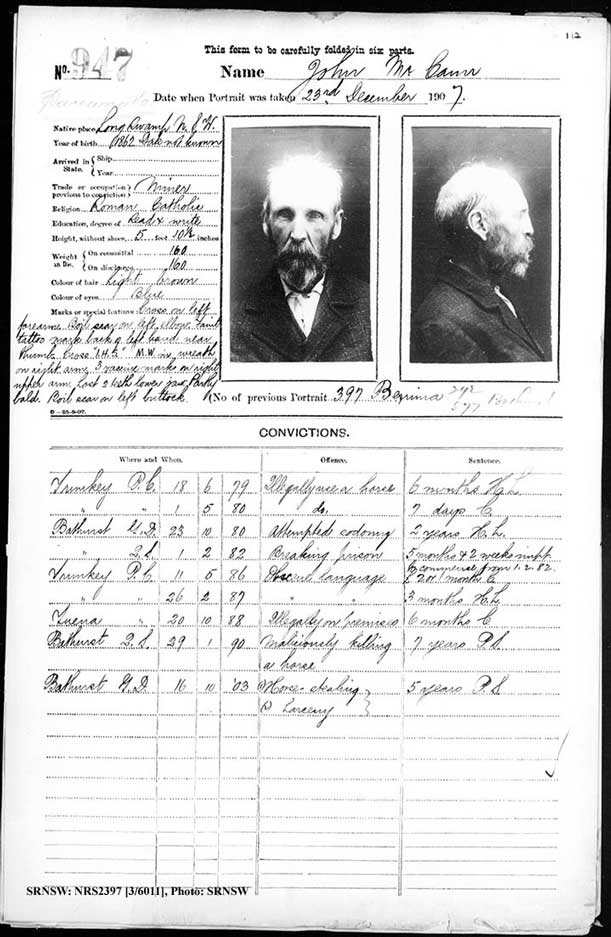 SRNSW: NRS2397, [3/6011] , Parramatta gaol photographic description book, 29 Aug 1905-11 Nov 1909, No. 947, p. 112, R5137.