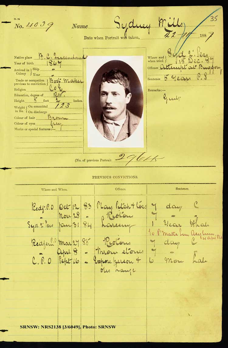 SRNSW: NRS2138, [3/6049], Darlinghurst Gaol photographic description book, 1887-1888, No.4039, p. 35, R5102.