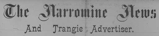 <em>The Narromine News</em> ..., 1903, masthead. Reproduction: Peter de Waal <em>The Narromine News</em> ..., 1903, masthead. Reproduction: Peter de Waal