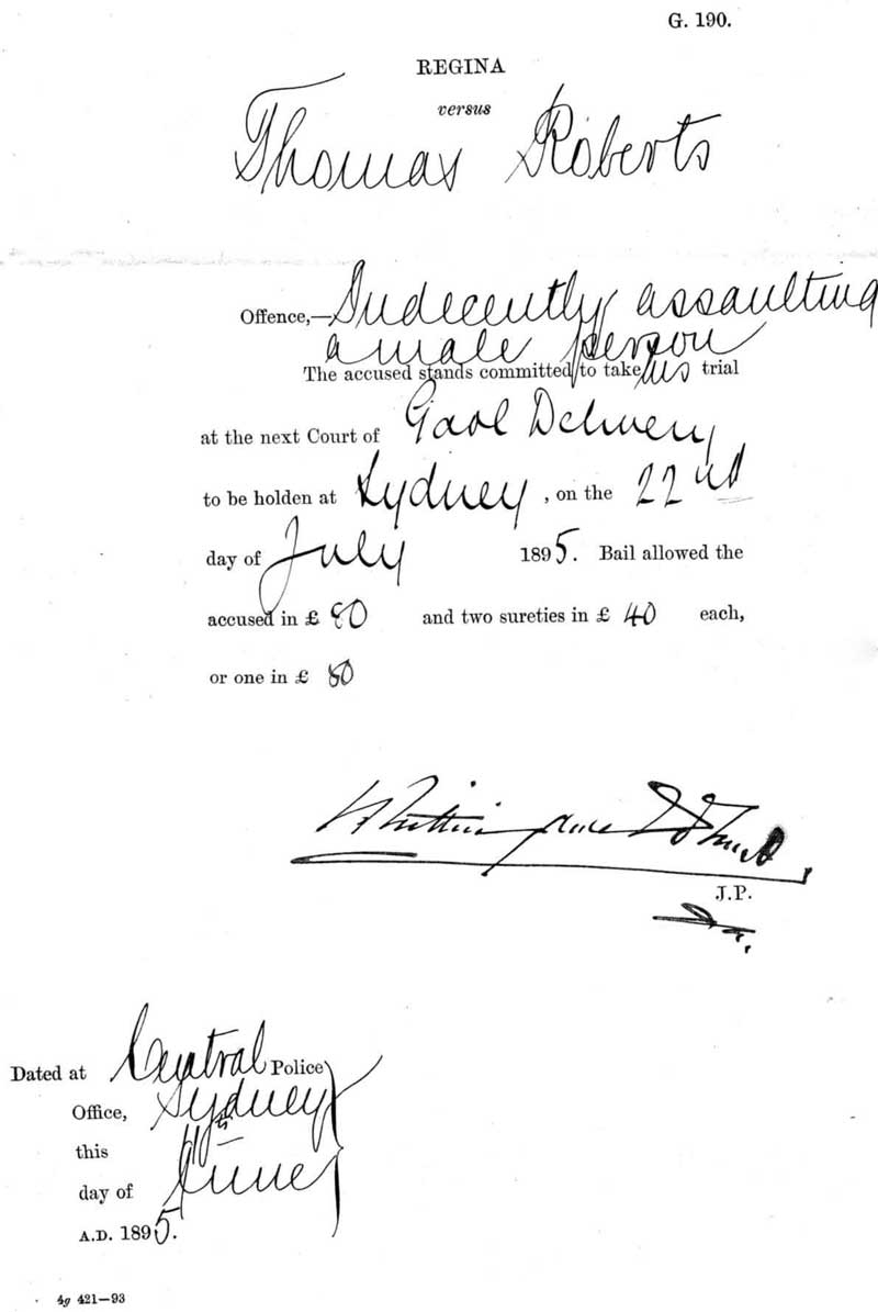 Thomas Roberts’ committal form. Photo: Peter de Waal Thomas Roberts’ committal form. Photo: Peter de Waal
