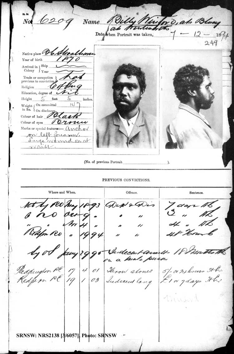 SRNSW: NRS2138, [3/6057], Darlinghurst Gaol photographic description book, 1894-1895, No.6209, p. 249, R5105.