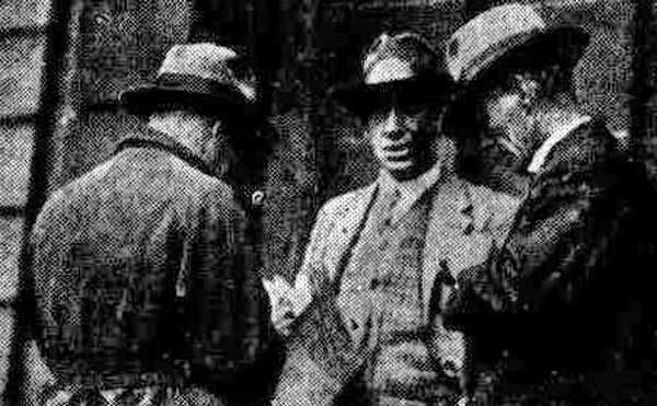 From left, Mr Mant, counsel for Keane, a witness, and the defendant, Michael Keane. Image: The Sun, (Sydney, NSW), Tue 9 Jul 1929, p.13. Reproduction: Peter de Waal