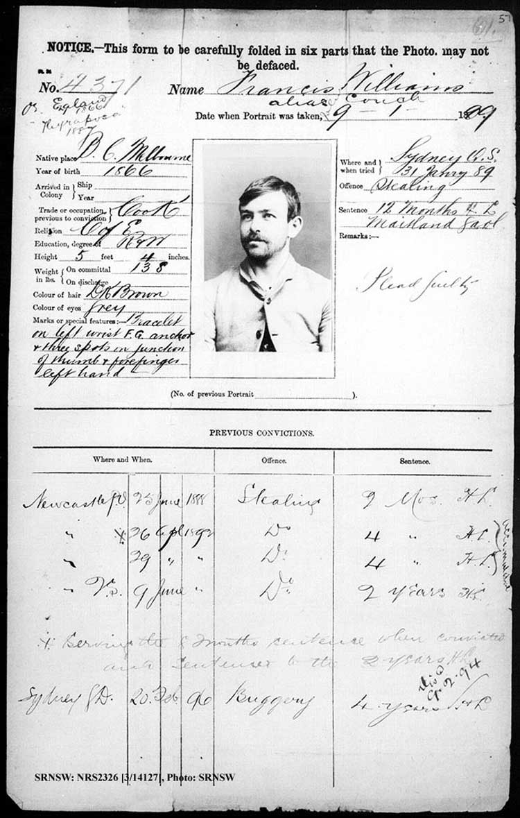 SRNSW: NRS2326, [3/14127], Maitland Gaol Photograph description sheets, 1873-1922, No. 4371, p. 57, R5128.