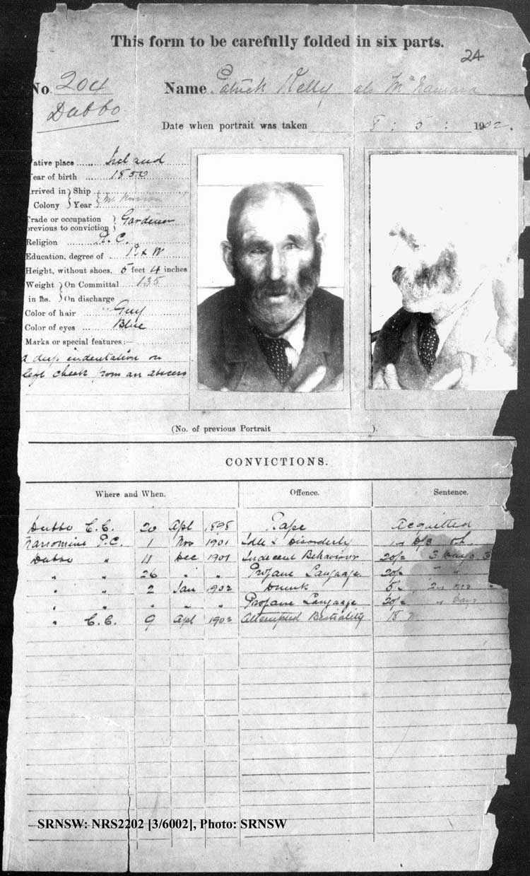 SRNSW: NRS2202, [3/6002], Dubbo Gaol photographic description book, 1897-1920, No. 204, p. 24, R5096.