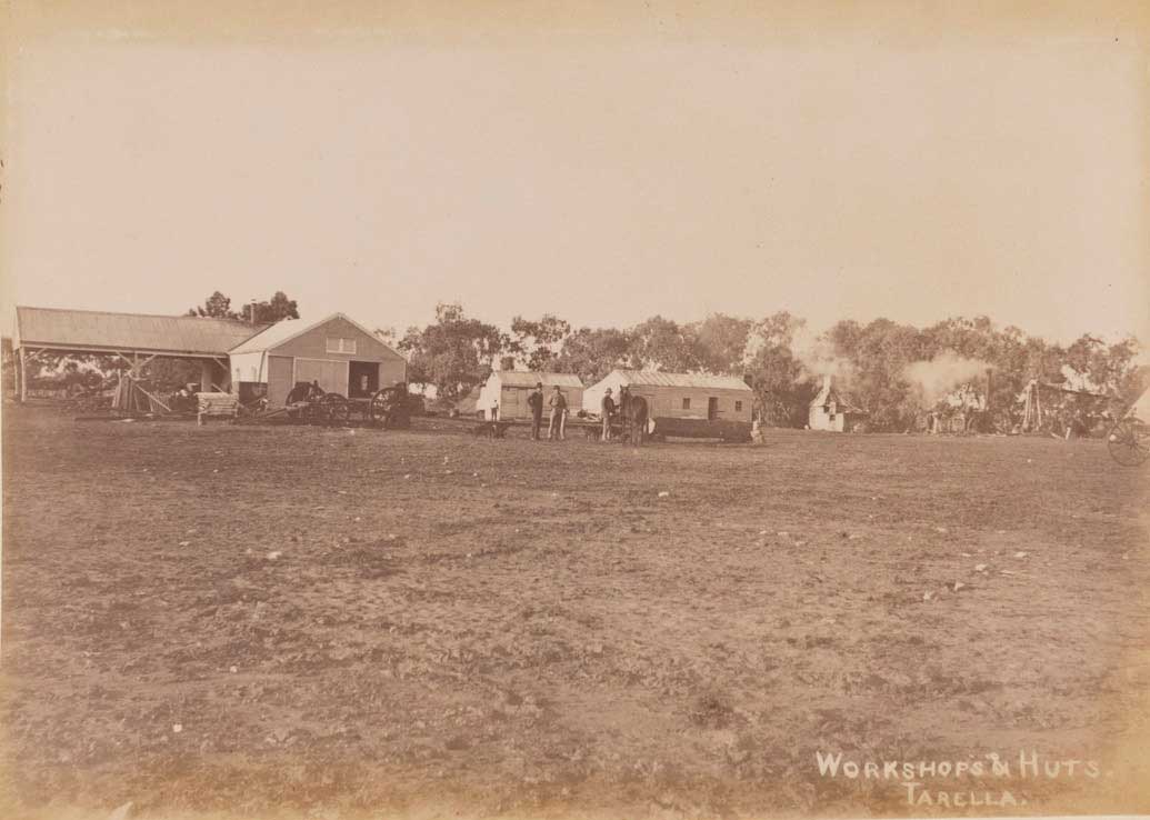 Tarella workshops and huts, 1899-1901. Image: NSW State Library. Reproduction: Peter de Waal