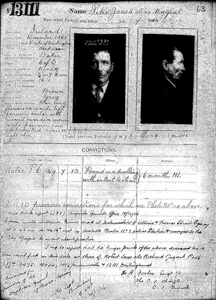 SRNSW: NRS2138, [3/6084], Darlinghurst Gaol photographic description book, 1913-1914, No. 13111, p. 63, R5117.