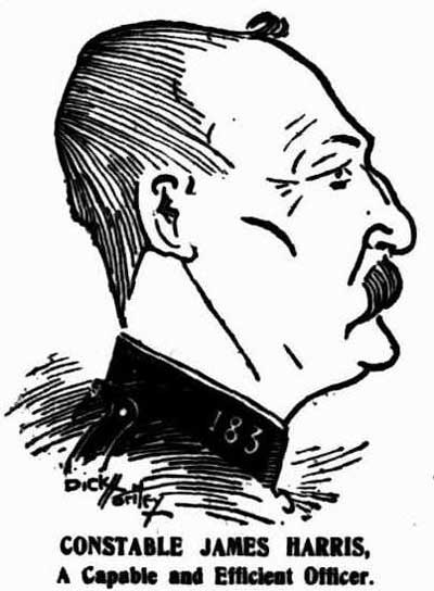Constable James Harris. Source: Truth, (Perth, WA), Sat 24 Jun 1905, p. 5. Reproduction: Peter de Waal