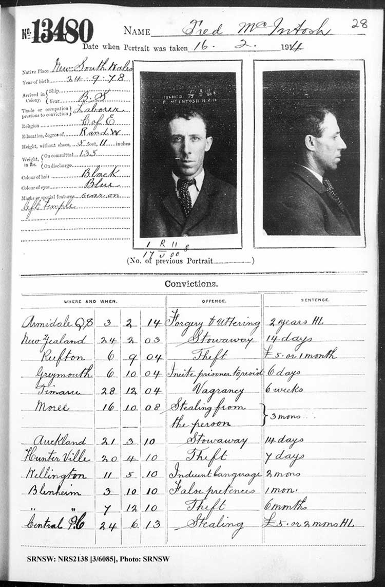 SRNSW: NRS2138, [3/6085], Darlinghurst Gaol photographic description book, 1913-1914, No. 13480, p. 28, R5117.