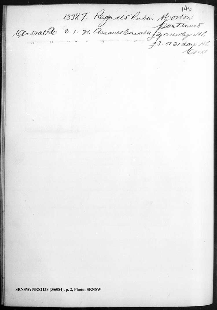 SRNSW: NRS2138, [3/6084], Darlinghurst Gaol photographic description book, 1912-1914, No.13387, pp. 146, R5117.