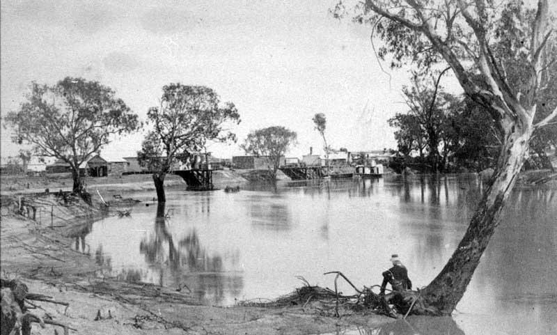 View of Hay and wharves from Murrumbidgee River, NSW, c. 1870. Image: NSW State Library collection. Reproduction: Peter de Waal View of Hay and wharves from Murrumbidgee River, NSW, c. 1870. Image: NSW State Library collection. Reproduction: Peter de Waal