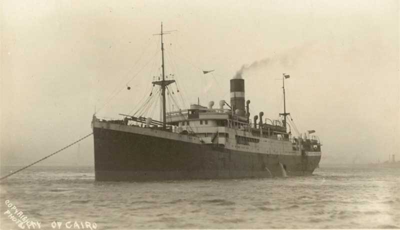 City of Cairo (merchant ship), n.d. Image: NSW State Library collection. Reproduction: Peter de Waal City of Cairo (merchant ship), n.d. Image: NSW State Library collection. Reproduction: Peter de Waal