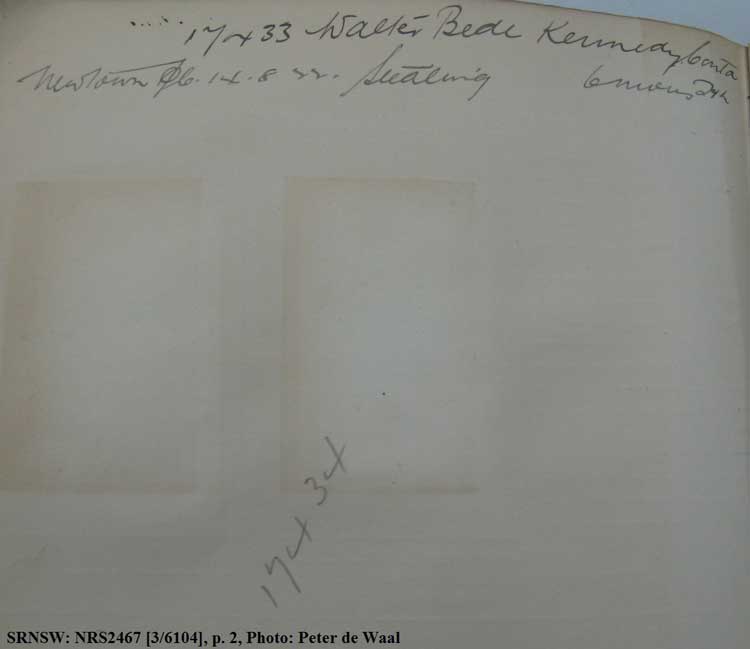 SRNSW: NRS2467, [3/6104], State Penitentiary photographic description book, 5 Jun 1920-9 Oct 1920, No. 17433, p. 2.