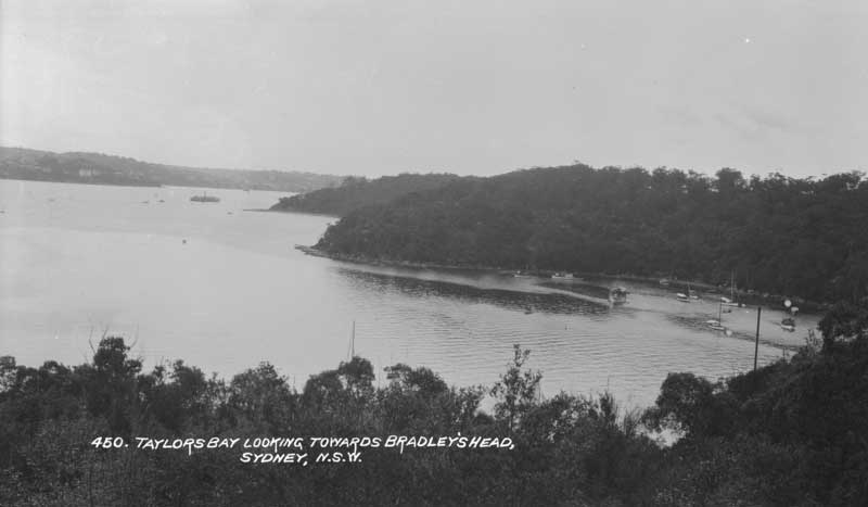 Taylor Bay looking towards Bradleys Head c. 1928. Image: NSW State Library collection. Reproduction: Peter de Waal.