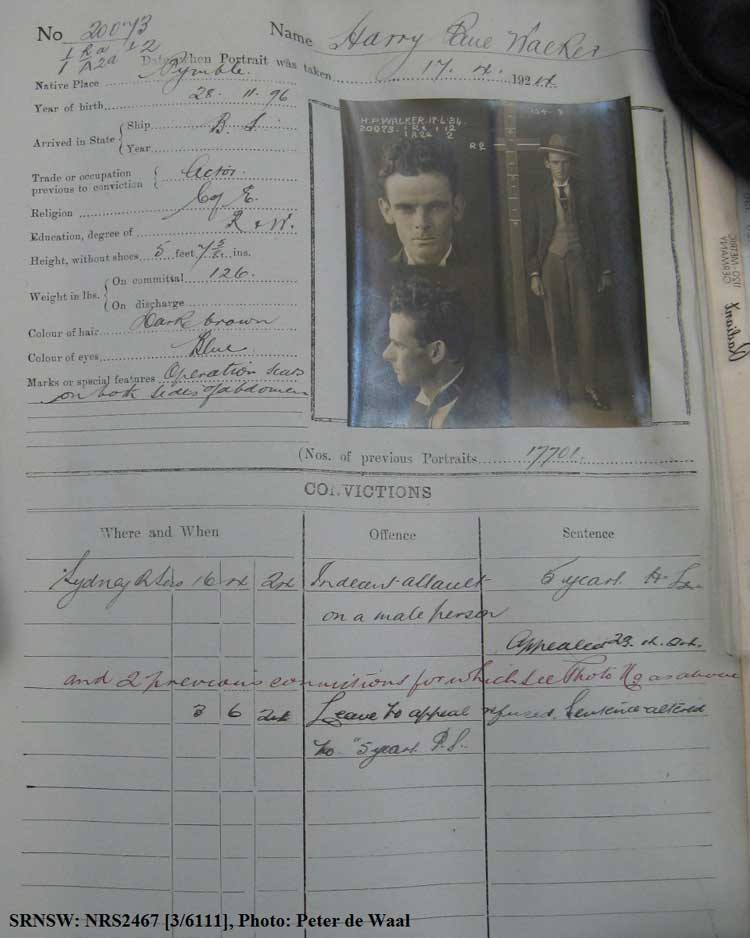 SRNSW: NRS2467, [3/6111], State Penitentiary photographic description book, 14 Jan 1924-5 Jun 1924, No. 20073, p. 212.