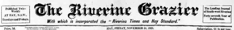 The Riverine Grazier Masthead