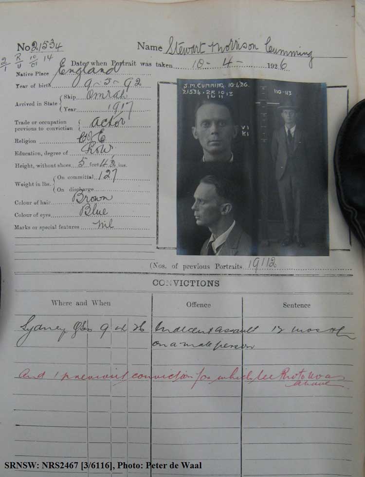 SRNSW: NRS2467, [3/6116], State Penitentiary photographic description book, 30 Dec 1925-2 Jun 1926, No. 21534, p. –.