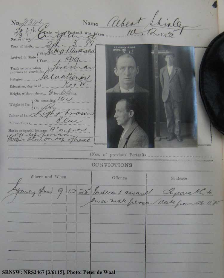SRNSW: NRS2467, [3/6115], State Penitentiary photographic description book, 31 Jul 1925-24 Dec 1925, No. 21314, –.