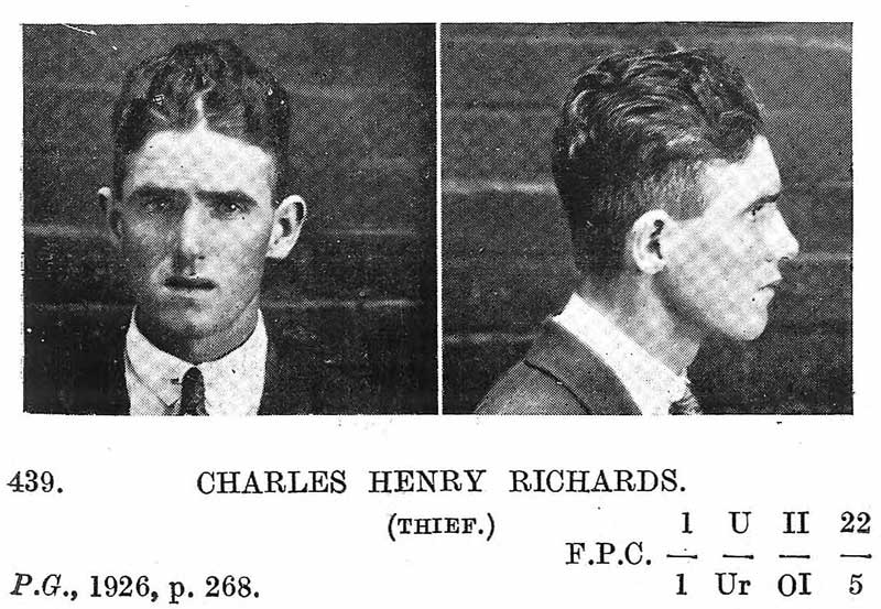 Charles Henry Richards. Image: SA Police Gazette, 5 Jan 1927, p. 95. Reproduction: Peter de Waal