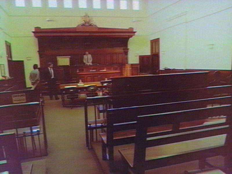 Grafton courthouse interior, 28 Jan 1981. Image: NSW State Library collection. Reproduction: Peter de Waal