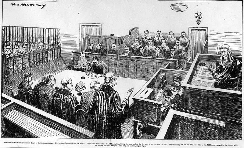 Darlinghurst court scene. Image: Evening News, (Sydney, NSW), Mon 7 May 1928, p. 14. Reproduction: Peter de Waal