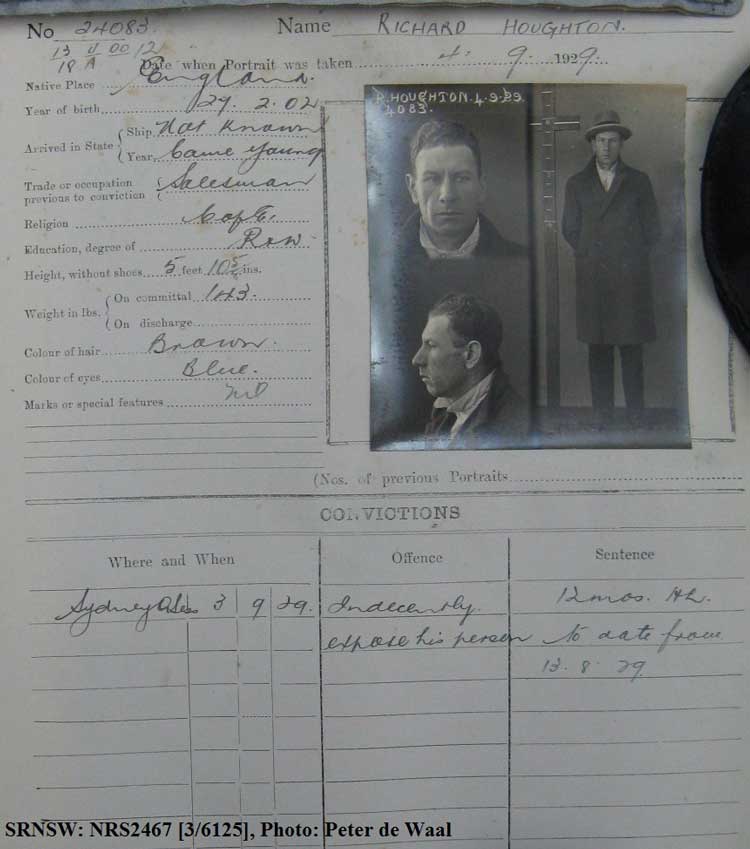SRNSW: NRS2467, [3/6125], State Penitentiary photographic description book, 9 Aug 1929-3 Dec 1930, No. 24083, p. –.
