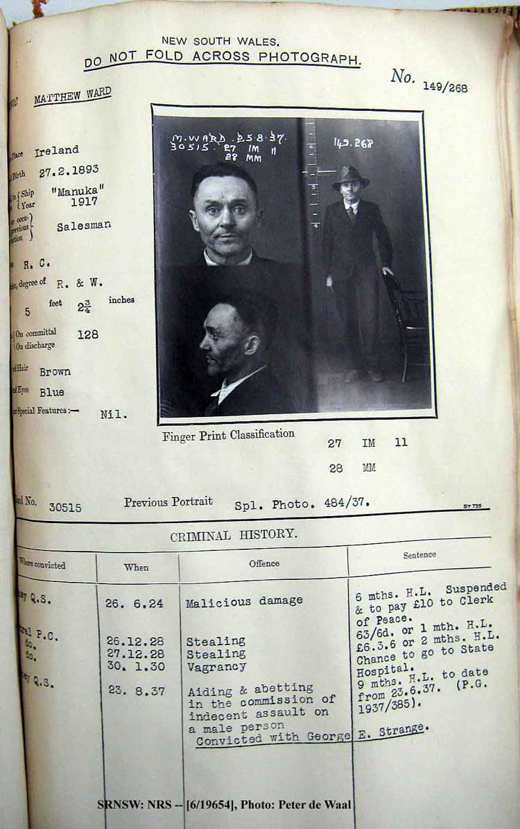 SRNSW: NRS– [6/19654], NSW police photo books, 28 Apr 1936-8 Sep 1937, No. 30514, p. 268.